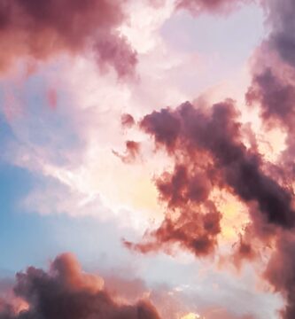 down angle photography of red clouds and blue sky