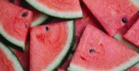 pieces of fresh juicy watermelon
