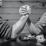 black and white people bar men