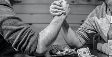 black and white people bar men