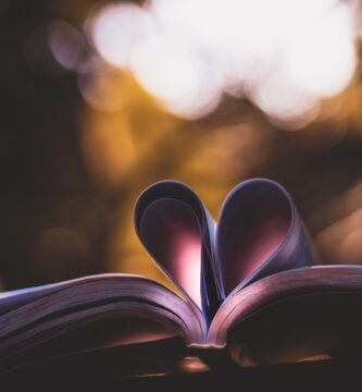 heart book art on bokeh photography